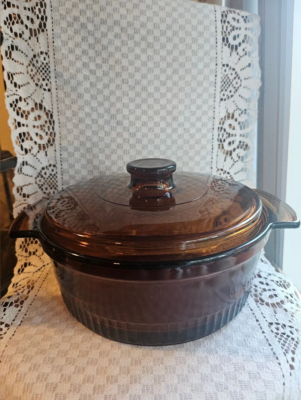 Anchor Hocking 2QT Amber Dish